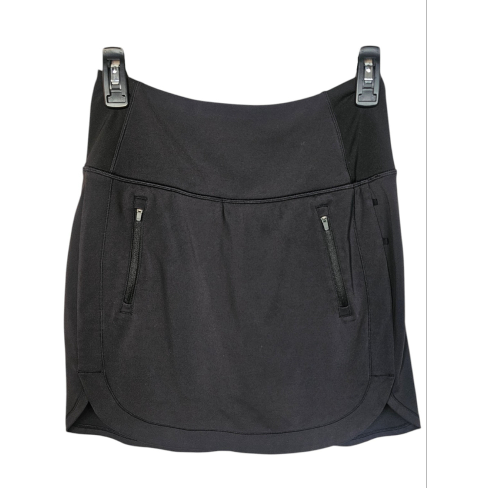 Athleta Skort Women's 18" Fairway Golf Black Zipper Pockets Sculptek XS EUC